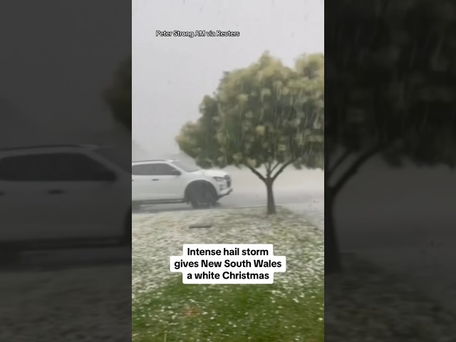 Hail storm gives New South Wales a different kind of white Christmas #shorts