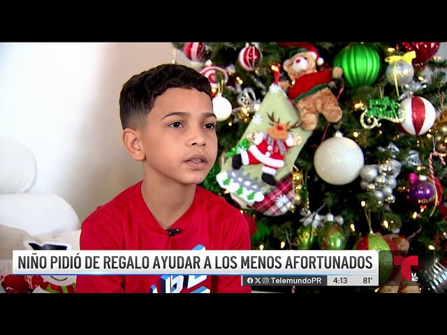 Cumplen deseo a niño de entregar alimentos a personas sin hogar en navidad