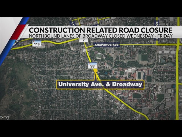 Broadway lanes closed Wednesday-Friday in Boulder