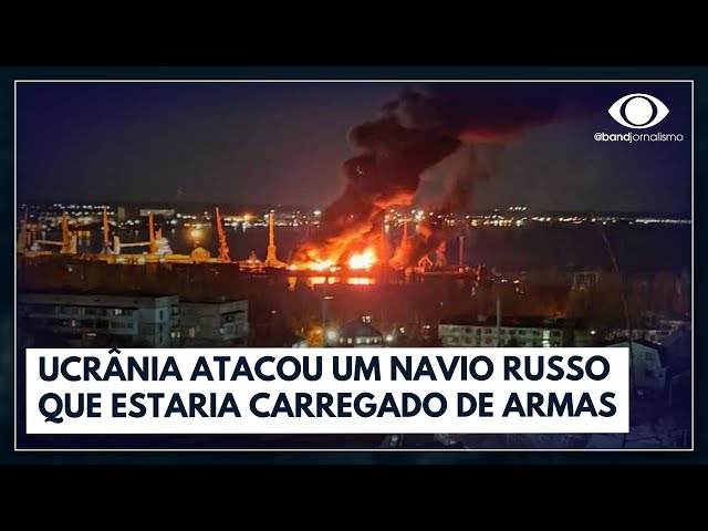 Ucrânia ataca navio russo na Crimeia | Jornal da Band