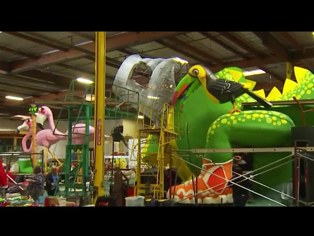 Floats are prepped days away from the 2024 Rose Parade