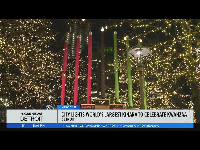 City of Detroit lights largest Kinara in celebration of Kwanzaa