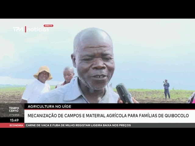 Agricultura no Uíge -  Mecanização de campos e material agrícola para famílias de Quibocolo