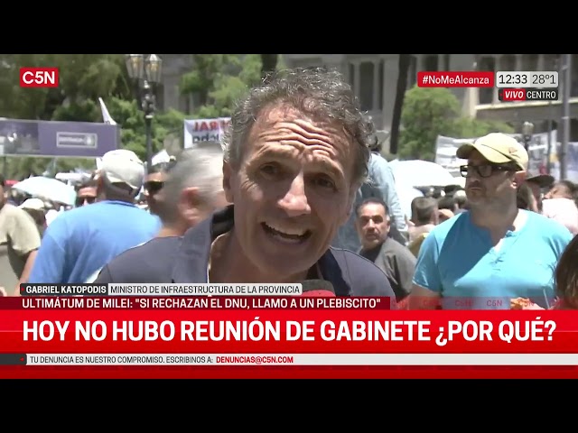 MARCHA contra los DNU: HABLA GABRIEL KATOPODIS, MINISTRO de INFRAESTRUCTURA de la PROVINCIA