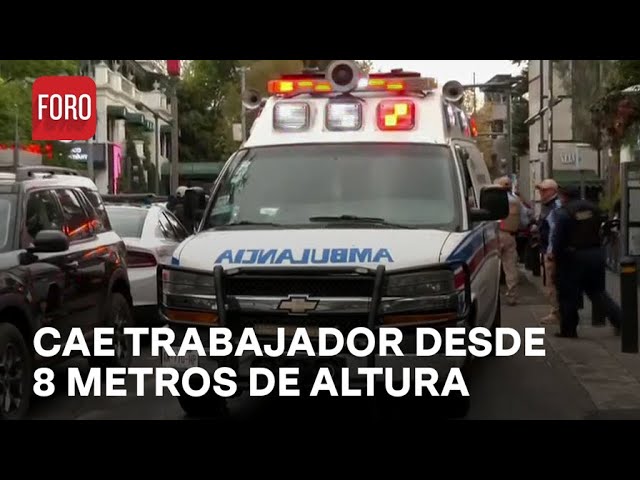 Trabajador cae de 8 metros de altura en Polanco, CDMX - Expreso de la Mañana