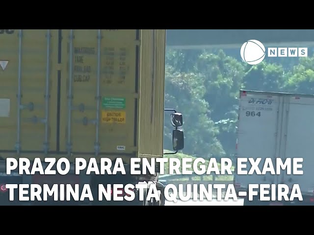 Prazo para entregar exame toxicológico termina nesta quinta-feira