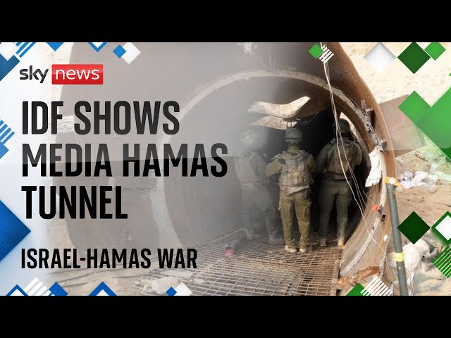 IDF shows media a Hamas tunnel, where holes drop several metres deeper to other parts of the network