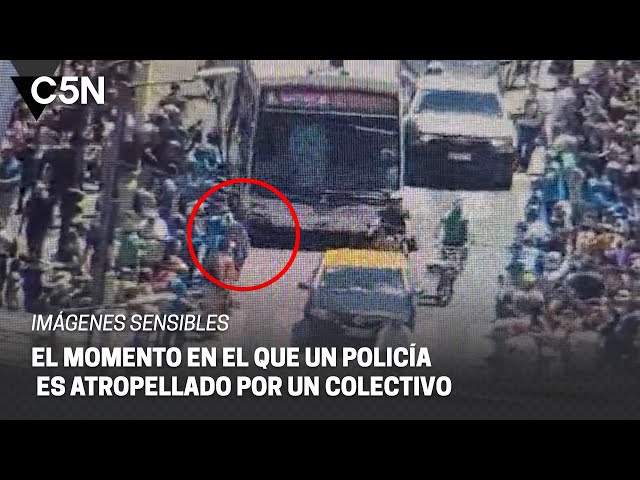 Un COLECTIVO ATROPELLÓ a un POLICÍA de la CIUDAD durante la MARCHA de la CGT