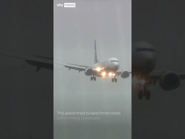 Planes struggle to land at Bristol Airport in strong winds