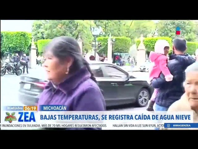 Bajas temperaturas provocan caída de aguanieve en el Pico de Tancítaro | Noticias con Francisco Zea