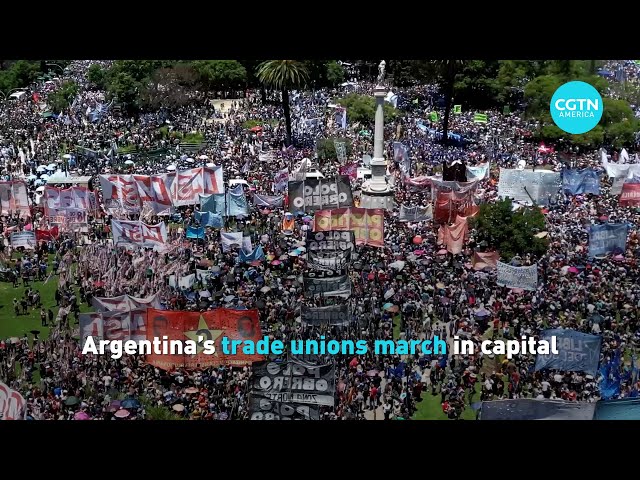 Argentina's trade unions march in capital