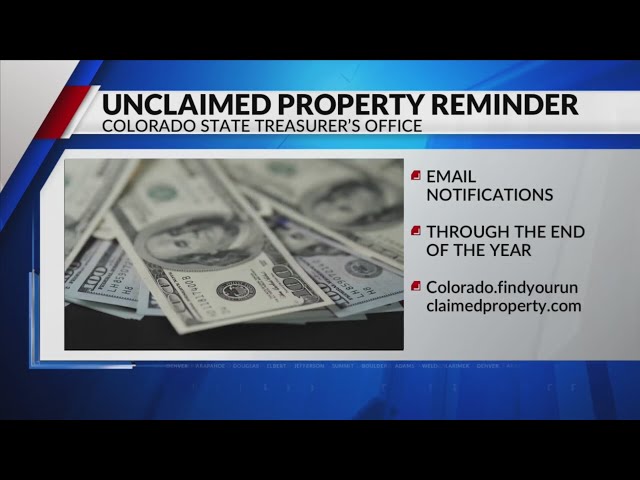 Colorado treasurer sending notices for unclaimed property