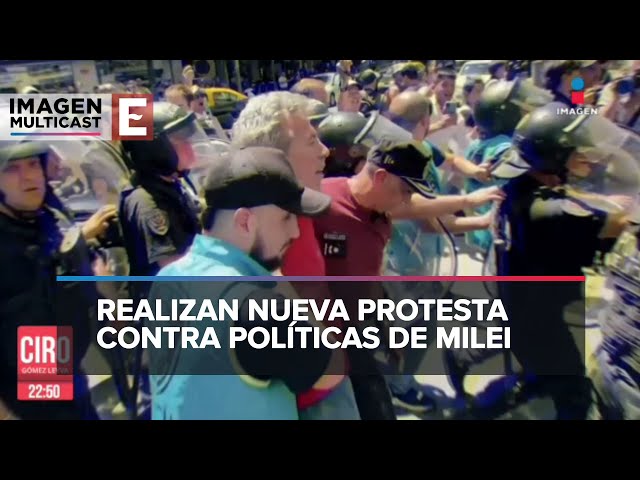 Protestan miles de trabajadores contra el decreto de Milei en Argentina