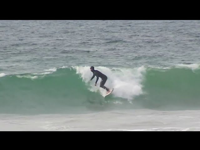 Surfers in Malibu prepare for huge waves