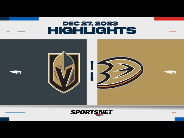 NHL Highlights | Golden Knights vs. Ducks - December 27, 2023