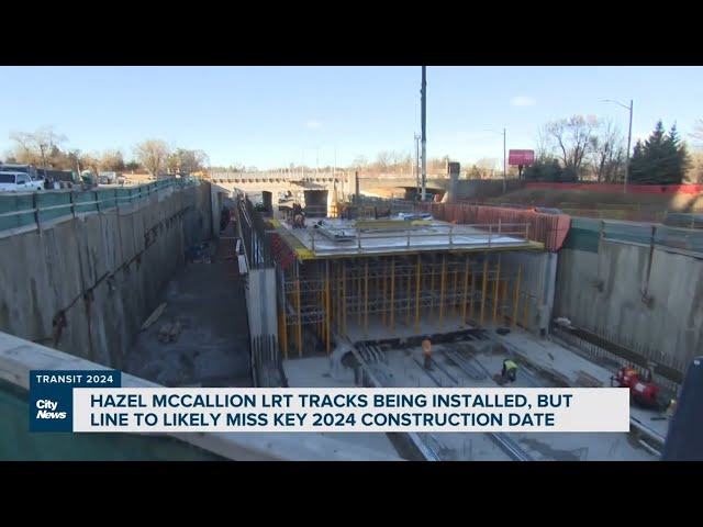 Hazel McCallion LRT tracks being installed, but line to likely miss key 2024 construction date