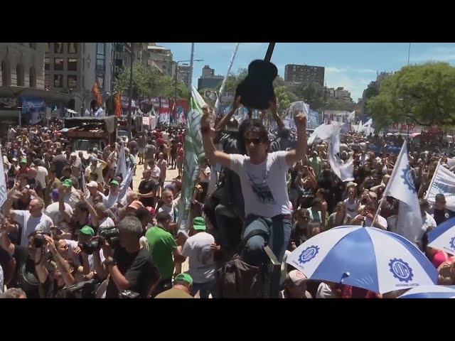 Argentina unions take to the streets to protest president's reforms