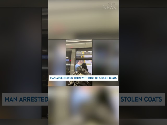 Man caught pushing rack of stolen coats onto Vancouver SkyTrain