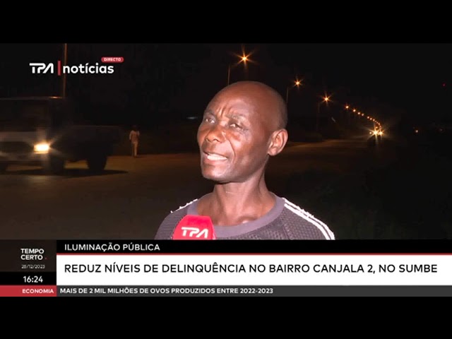 Iluminação Pública reduz níveis de deliquência no bairro Canjala 2, no Sumbe