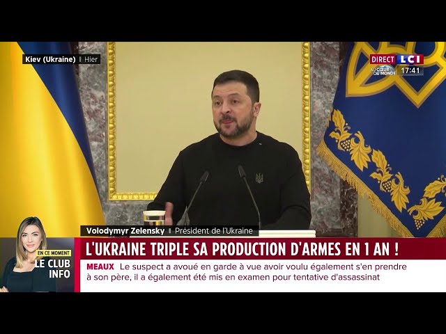 Ukraine: Volodymyr Zelensky annonce le triplement de la production d'armes en un an