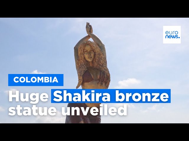 Shakira bronze statue unveiled in her hometown in Colombia with a  6.5 meter high