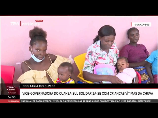 Pediatria do Sumbe: Vice-Governadora do Cuanza-Sul solidariza - se com as crianças vítimas da chuva