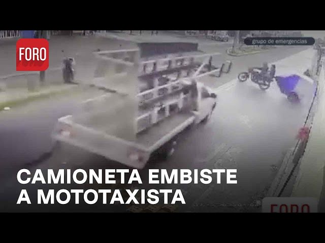 Video: Camioneta embiste a mototaxista en Chimalhuacán - Las Noticias