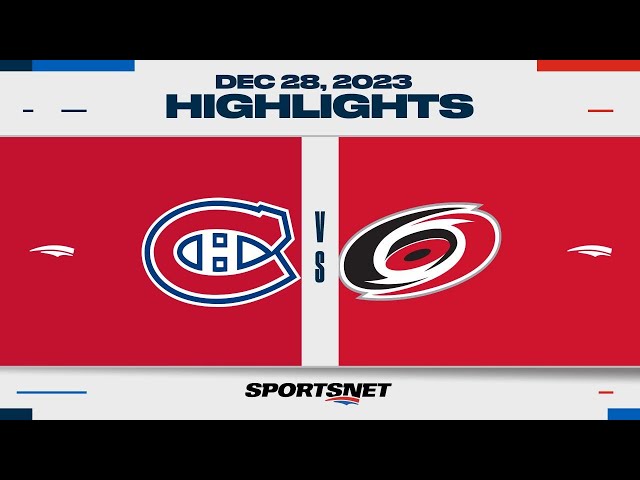 NHL Highlights | Canadiens vs. Hurricanes - December 28, 2023