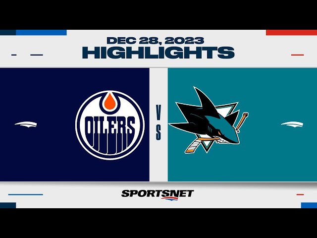 NHL Highlights | Oilers vs. Sharks - December 28, 2023