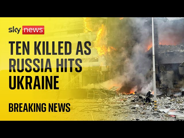 Ten killed as Russia hits Ukrainian cities with huge aerial barrage