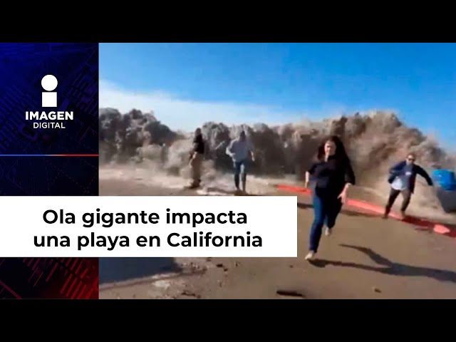 Una ola gigante impacta una playa en California y deja al menos 8 heridos