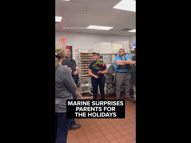 Marine surprises parents for the holidays