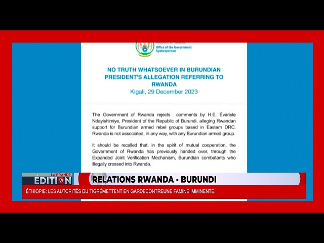 Le Rwanda rejette les allégations du président burundais