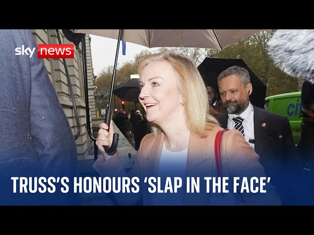 Liz Truss's honours list 'a slap in the face' after 49 days in office