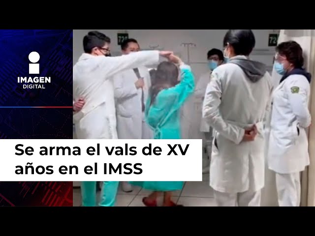 Internos del IMSS celebran XV años a paciente... ¡Bailaron el vals!