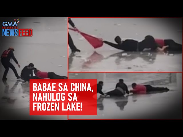 Babae sa China, nahulog sa frozen lake! | GMA Integrated Newsfeed