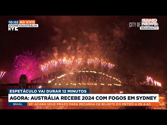 ⁣Austrália recebe 2024 com queima de fogos