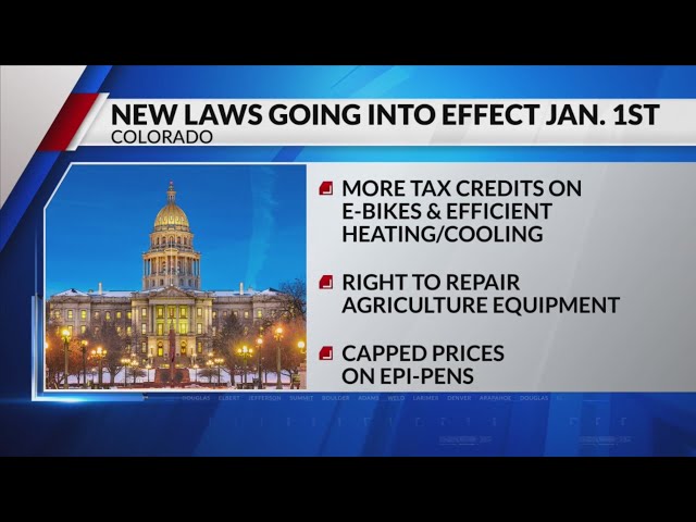 New laws going into effect in Colorado on Jan. 1