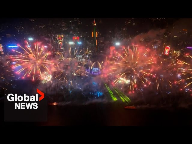 New Year's 2024: Hong Kong shows off biggest fireworks display to date