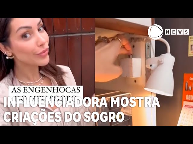 Influenciadora mostra invenções criativas do sogro