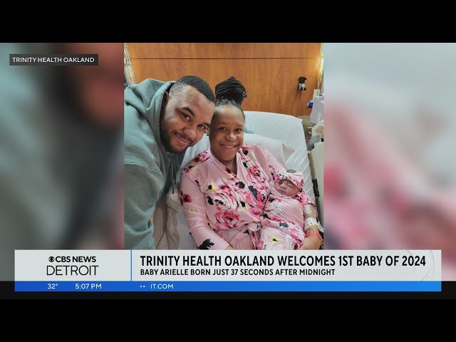 ⁣Trinity Health Oakland welcomes one of the first babies born in Metro Detroit in 2024