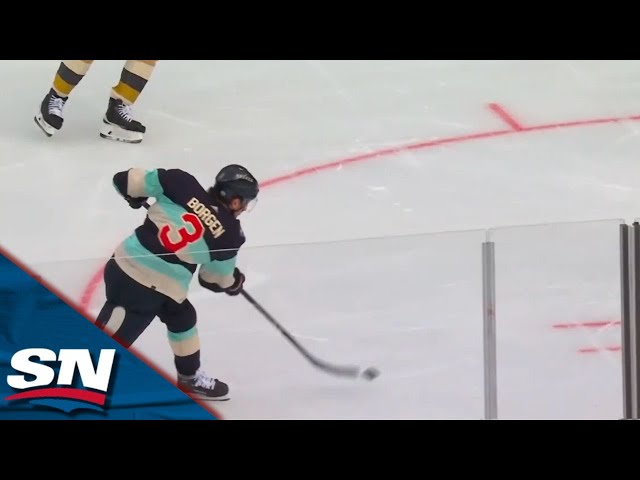 Kraken's Borgen Rifles Home Slapshot Off The Rebound For His First Goal Of The Season