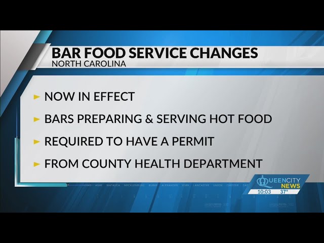 NC changes law for bars to obtain a permit for food service