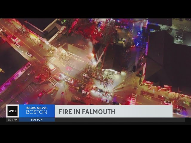 Firefighters respond to 3 alarm fire on Main Street in Falmouth; 4 people injured including firefigh