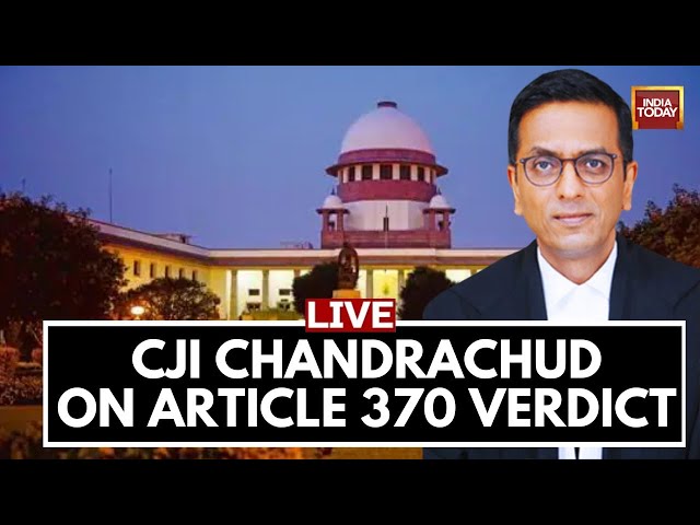 CJI Chandrachud Interview LIVE: Chief Justice Of India Justice DY Chandrachud  On Article 370 | Live