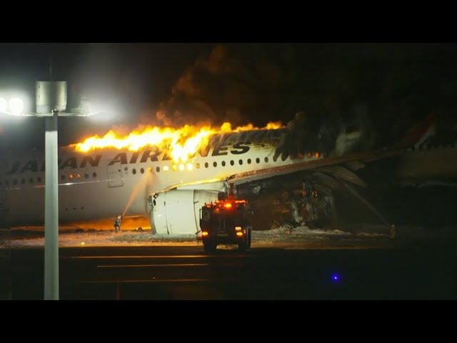 Live: Fire breaks out in plane on runway at Japan's Tokyo Haneda airport