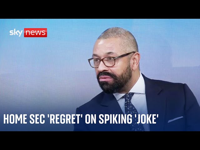 Home Secretary James Cleverly apologises for 'causing hurt' over drink spiking joke