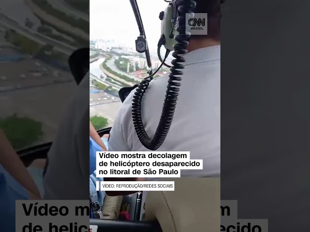 #Shorts - Vídeo mostra decolagem de helicóptero desaparecido no litoral de São Paulo