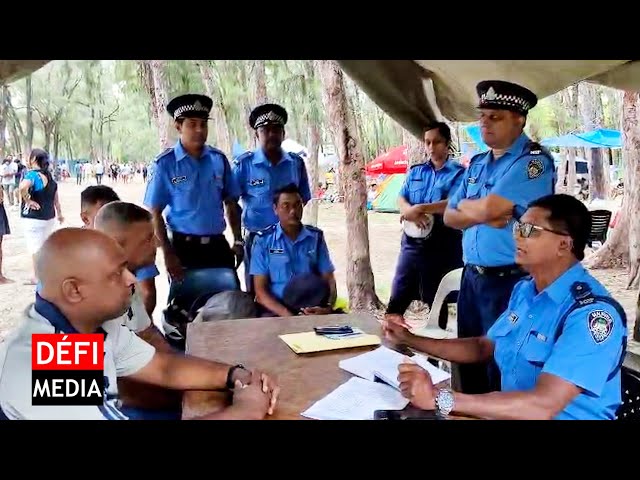 Plage de Mon-Choisy : la police mobilisée pour assurer la sécurité des citoyens et touristes.