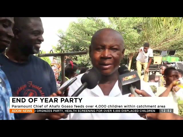 End of year party: Paramount Chief of Ahafo Goaso feeds over 4,000 children within catchment area.